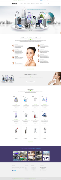 歐美外貿美容醫療器材企業網站模板 融合美容化妝品技術開發的創新平臺